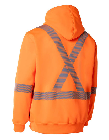 Forcefield Hi Vis Safety Hoodie with Segmented Reflective Tape and Detachable Hood