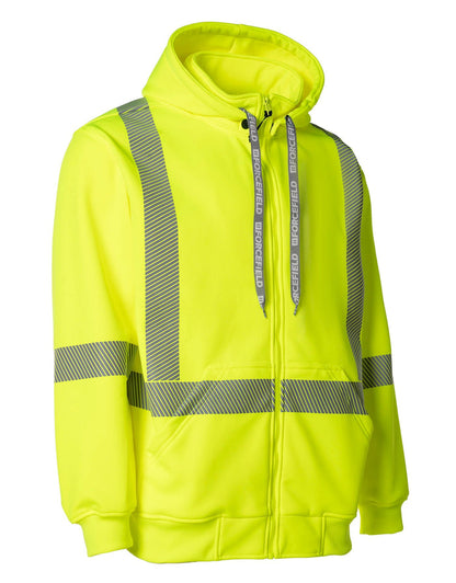 Forcefield Hi Vis Safety Hoodie with Segmented Reflective Tape and Detachable Hood