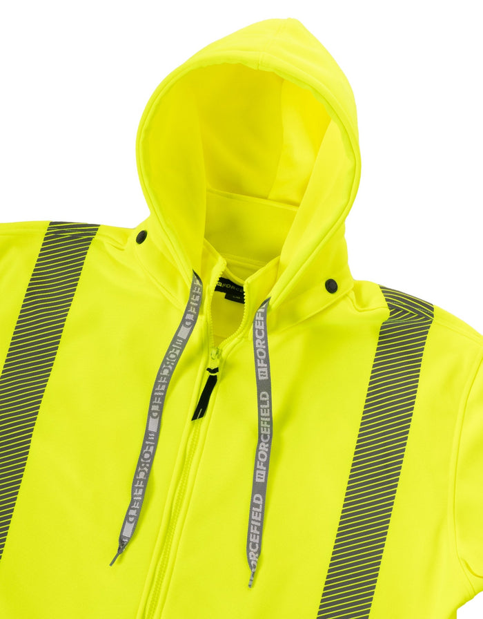 Forcefield Hi Vis Safety Hoodie with Segmented Reflective Tape and Detachable Hood