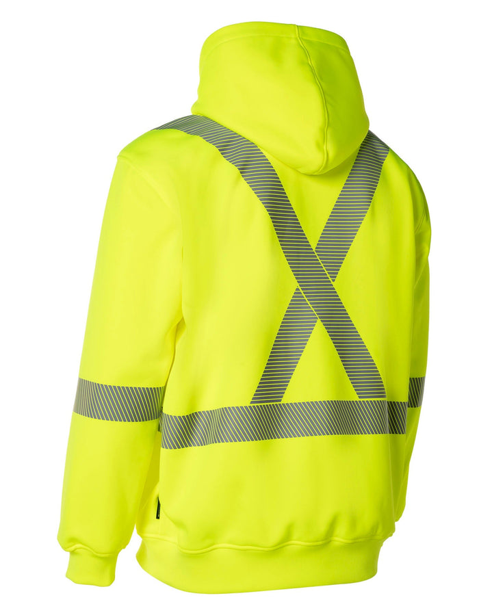 Forcefield Hi Vis Safety Hoodie with Segmented Reflective Tape and Detachable Hood