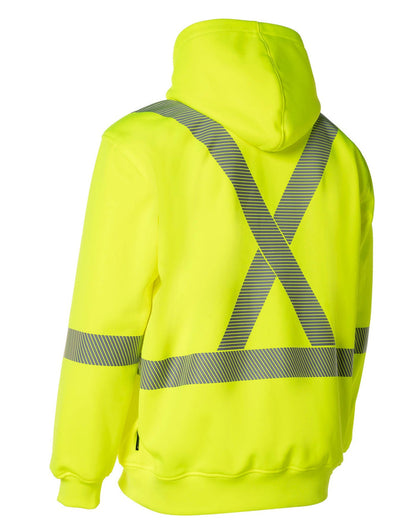 Forcefield Hi Vis Safety Hoodie with Segmented Reflective Tape and Detachable Hood