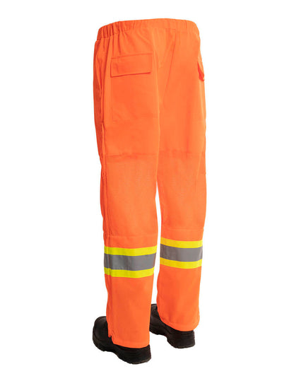 Forcefield Hi Vis Safety Tricot Traffic Pants with Vented Legs and Elastic Waist