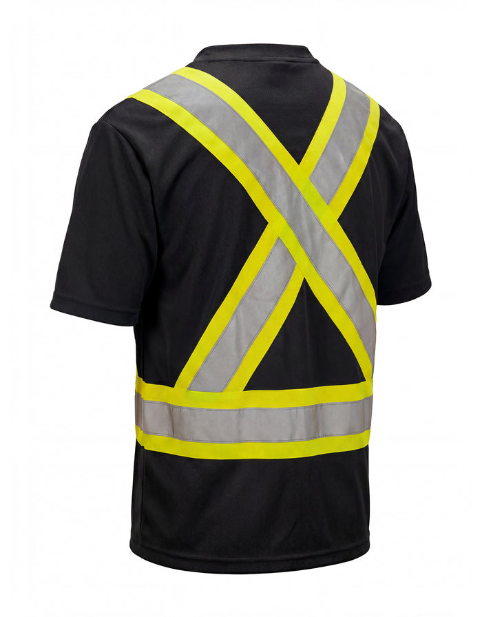 Forcefield Hi Vis V-Neck Short Sleeve Safety Tee Shirt