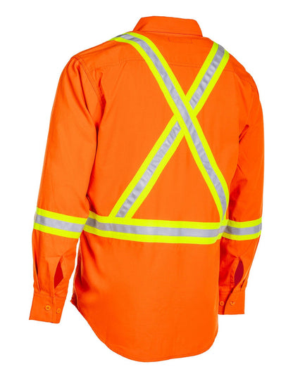 Forcefield Inherent Flame-Resistant Long Sleeve Button Down 6oz Safety Shirt