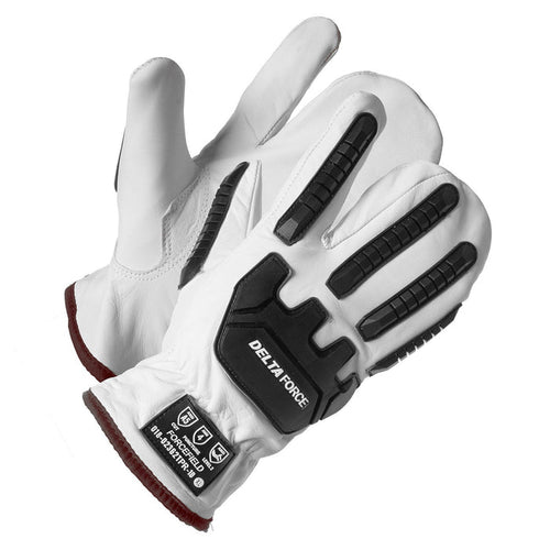 Forcefield Leather Impact Winter One Finger Mitts with Cut and TPR Protection