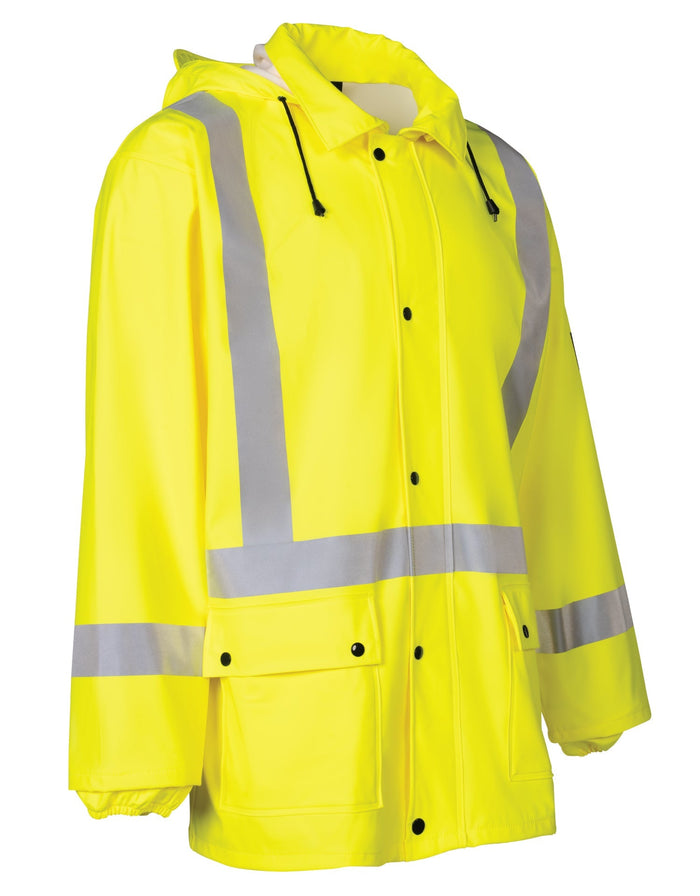 Forcefield Lightweight Fire Resistant (FR) Hi-Vis Safety Rain Jacket