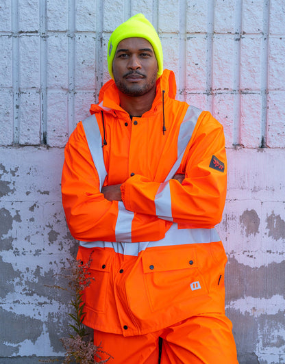 Forcefield Lightweight Fire Resistant (FR) Hi-Vis Safety Rain Jacket
