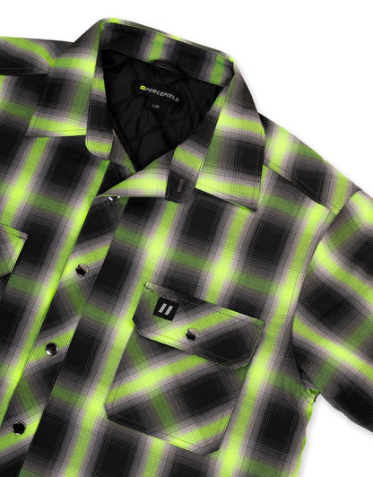 Forcefield Lime Ombre Plaid Quilt-lined Shirt Jacket
