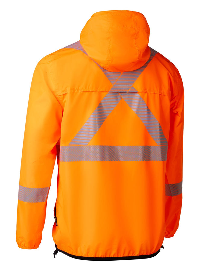 Forcefield "The Rainbreaker" Hi Vis Lightweight Packable Hooded Rain Jacket Shell