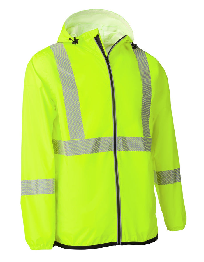 Forcefield "The Rainbreaker" Hi Vis Lightweight Packable Hooded Rain Jacket Shell