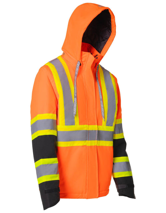 Forcefield Women's Hi-Vis Safety Parka with Detachable Hood