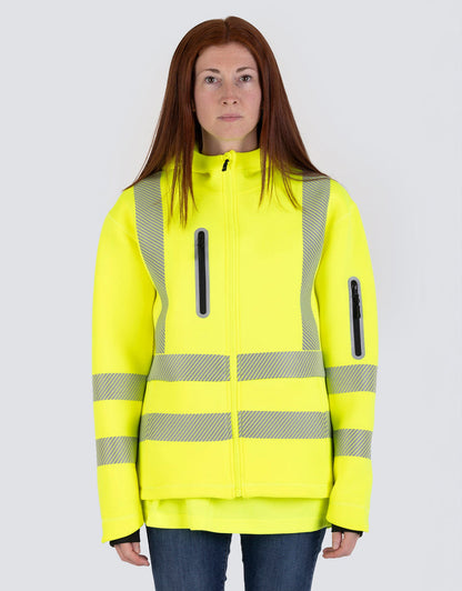 Forcefield Women's Lime Technical Safety Zip-Up Softshell Hoodie