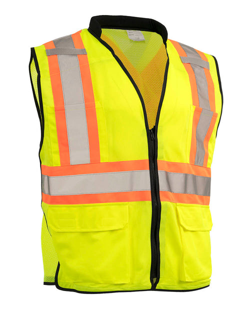 Forcefield Zip-Up Hi Vis Traffic Safety Vest