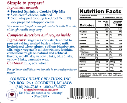 Frosted Sprinkle Cookie Dip Mix