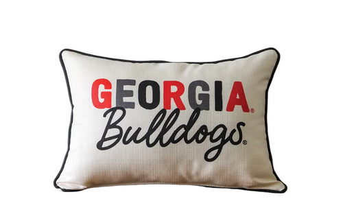 Georgia Collegiate Tones Pillow with Contrast Piping