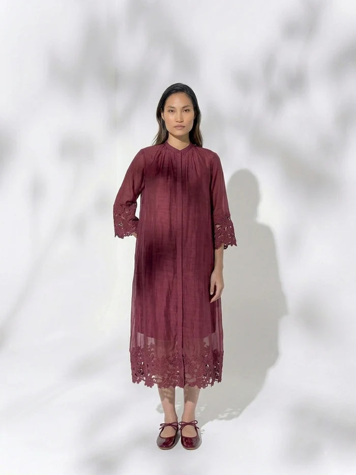 GIA BURGUNDY DRESS