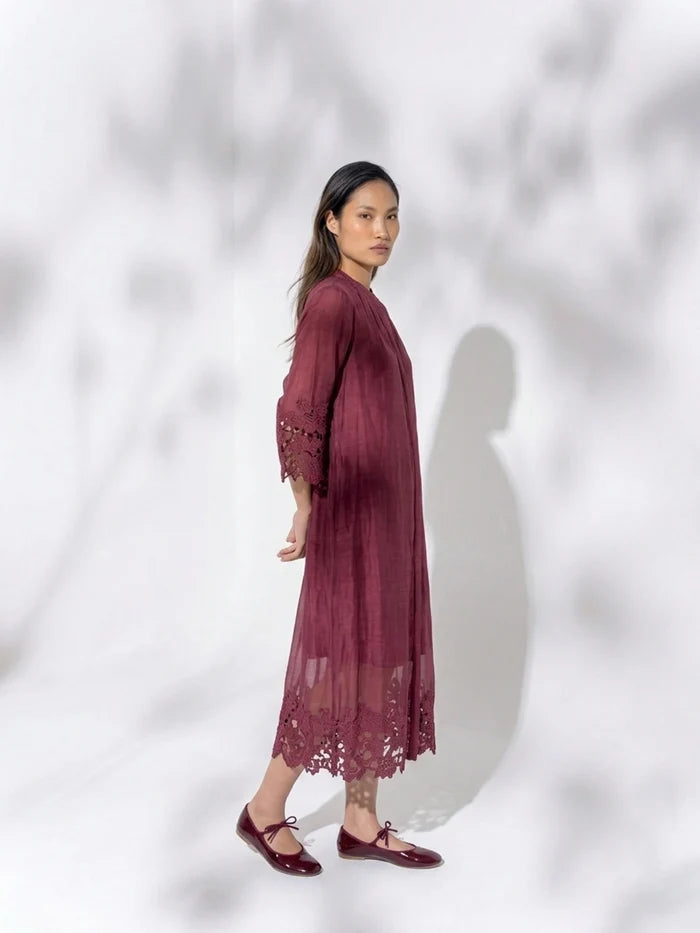 GIA BURGUNDY DRESS