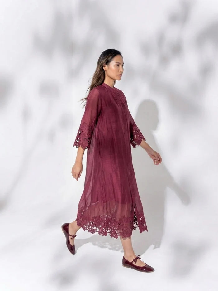 GIA BURGUNDY DRESS