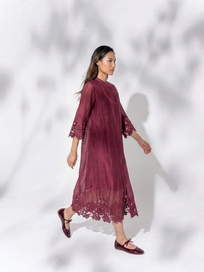 GIA BURGUNDY DRESS