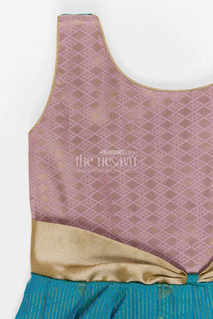 The Nesavu Girls Kanchi Silk Frock Girls Arani Silk Frock for Traditional Weddings and Functions Nesavu Nesavu Girls Semi Arani Kanchivaram Silk Frock For Weddings Traditional Functions And Festive Wear