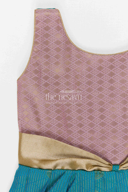 The Nesavu Girls Kanchi Silk Frock Girls Arani Silk Frock for Traditional Weddings and Functions Nesavu Nesavu Girls Semi Arani Kanchivaram Silk Frock For Weddings Traditional Functions And Festive Wear