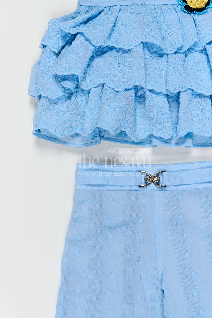 The Nesavu Girls Co-Ord Sets Girls Beautiful Georgette Embroidered Co-ord Set for Party Wear and Festive Style Nesavu Nesavu girls georgette embroidered co-ord set for parties festive wear and stylish kids fashion