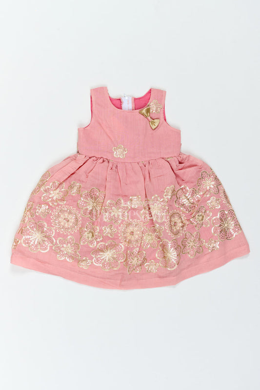 Girls Brocade Party Frock for Weddings Birthdays and Festive Functions