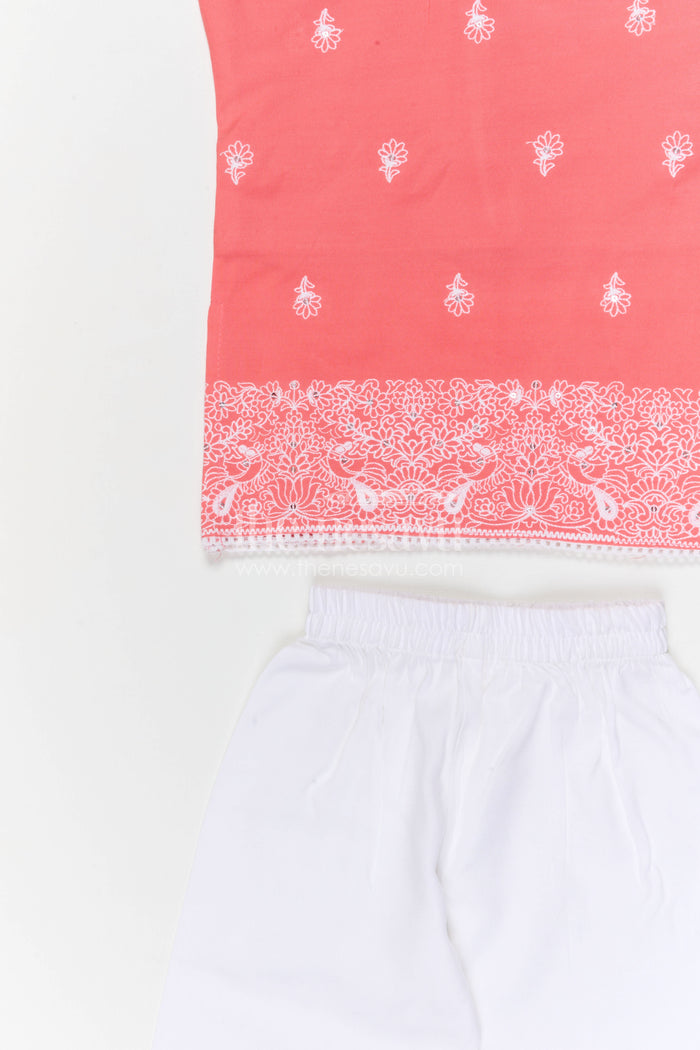 The Nesavu Girls Churidar Sets Girls Churidar Set for Festivals and Traditional Celebrations Nesavu Nesavu girls cotton churidar set for festivals and traditional celebrations with embroidered kurti