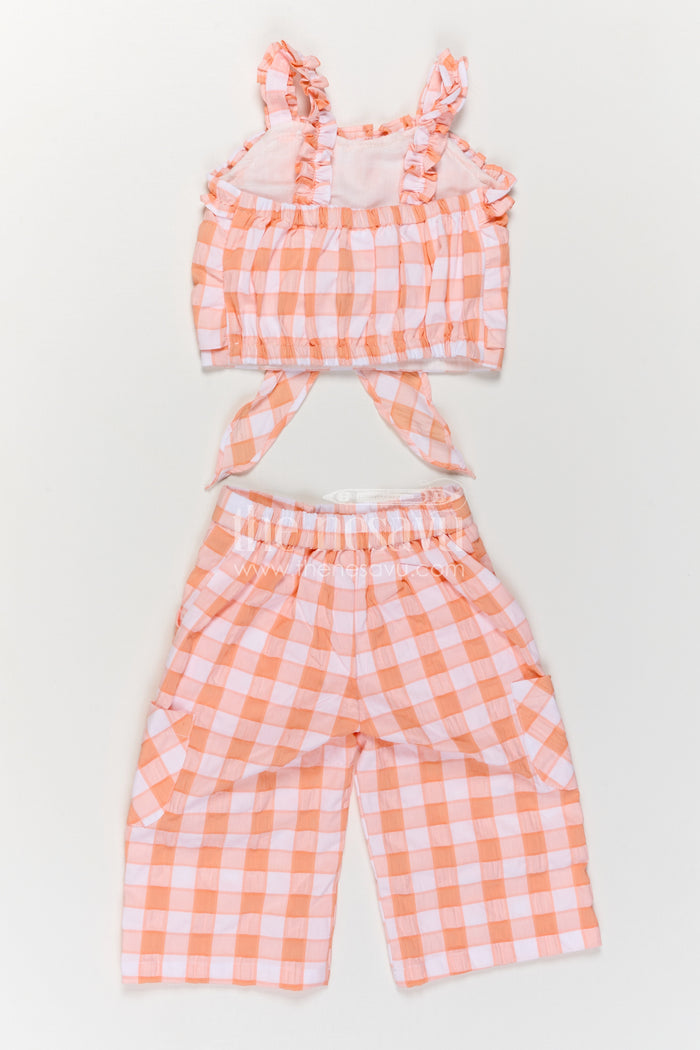 The Nesavu Girls Co-Ord Sets Girls Co Ord Set for Casual Outings and Summer Wear Nesavu Nesavu girls co ord set for casual outings with rayon cotton stripe design breathable summer outfit