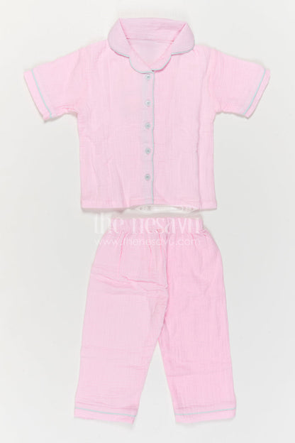 The Nesavu Girls Co-Ord Sets Girls Co Ord Set for Daily Wear and Playtime Nesavu Nesavu Girls Muslin Cotton Co Ord Set With Pants For Daily Wear Breathable Casual Outfit