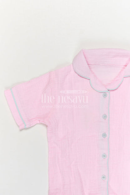 The Nesavu Girls Co-Ord Sets Girls Co Ord Set for Daily Wear and Playtime Nesavu Nesavu Girls Muslin Cotton Co Ord Set With Pants For Daily Wear Breathable Casual Outfit