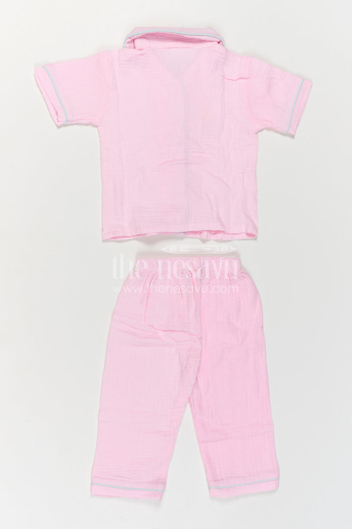The Nesavu Girls Co-Ord Sets Girls Co Ord Set for Daily Wear and Playtime Nesavu Nesavu Girls Muslin Cotton Co Ord Set With Pants For Daily Wear Breathable Casual Outfit