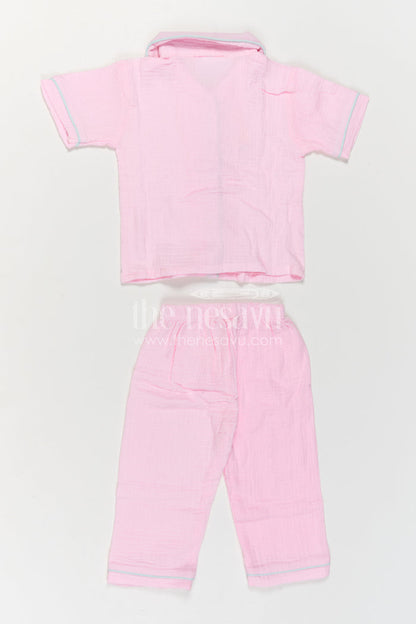 The Nesavu Girls Co-Ord Sets Girls Co Ord Set for Daily Wear and Playtime Nesavu Nesavu Girls Muslin Cotton Co Ord Set With Pants For Daily Wear Breathable Casual Outfit