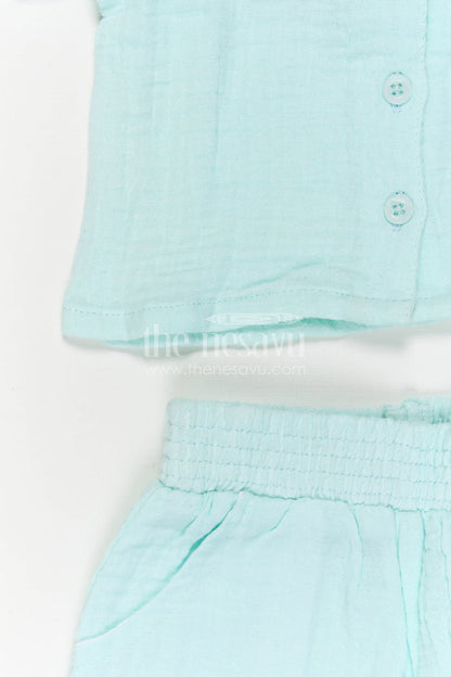 The Nesavu Girls Co-Ord Sets Girls Co Ord Set for Daily Wear and Summer Outings Nesavu Nesavu Girls Muslin Cotton Co Ord Set For Daily Wear Breathable Summer Outfit For Kids