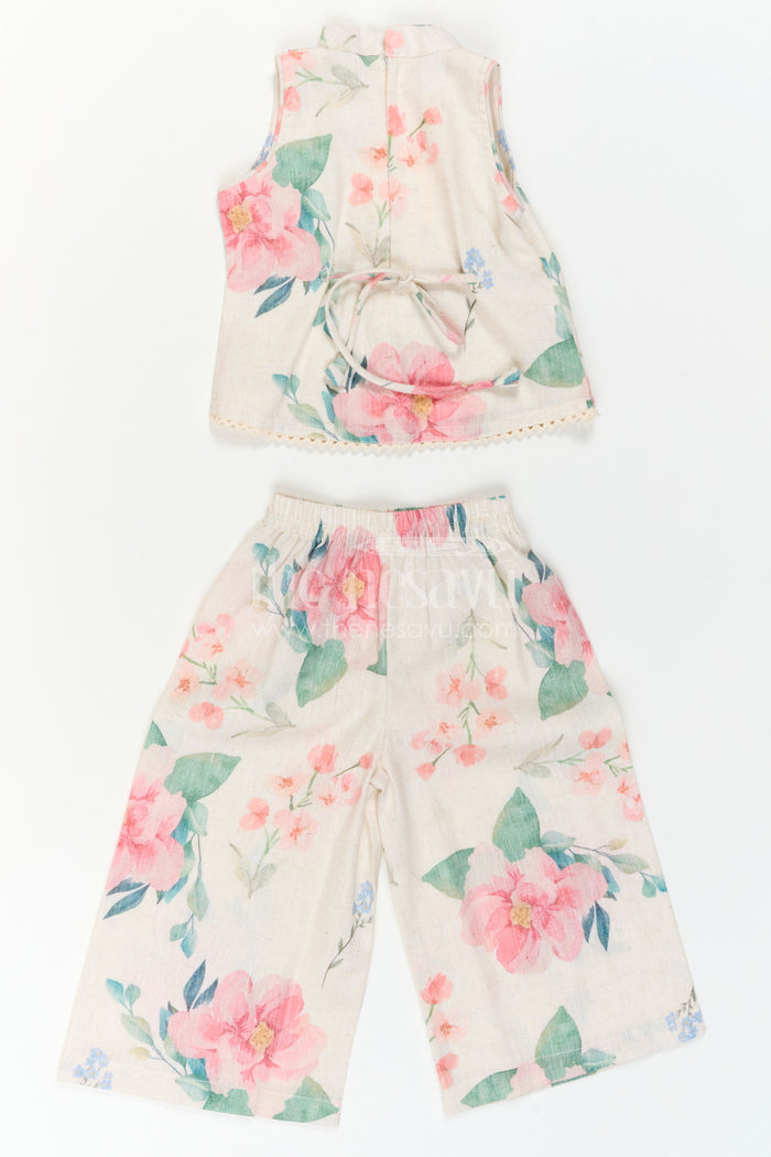 The Nesavu Girls Co-Ord Sets Girls Co Ord Set for Summer Outings and Daily Wear Comfort Nesavu Nesavu Girls Cotton Co Ord Set For Summer Outings And Daily Wear With Digital Print Comfortable Outfit