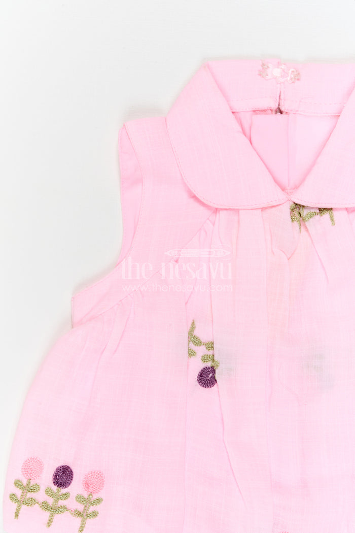 The Nesavu Girls Co-Ord Sets Girls Co Ord Sets for Casual Outings and Daily Wear Nesavu Nesavu Girls Co Ord Set For Casual Wear Blend Cotton With Thread Embroidery Matching Outfit