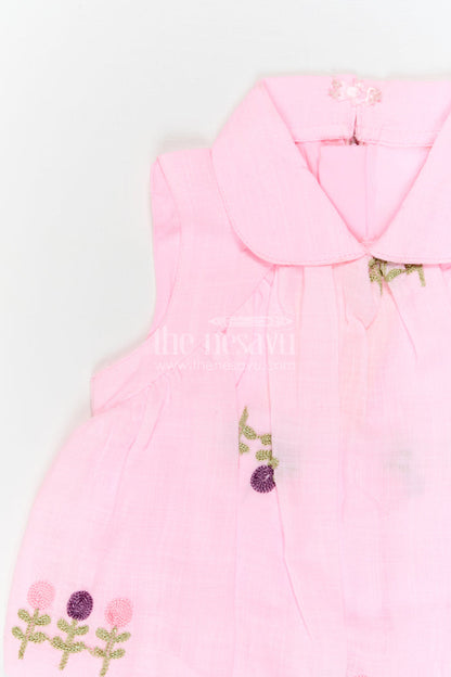 The Nesavu Girls Co-Ord Sets Girls Co Ord Sets for Casual Outings and Daily Wear Nesavu Nesavu Girls Co Ord Set For Casual Wear Blend Cotton With Thread Embroidery Matching Outfit