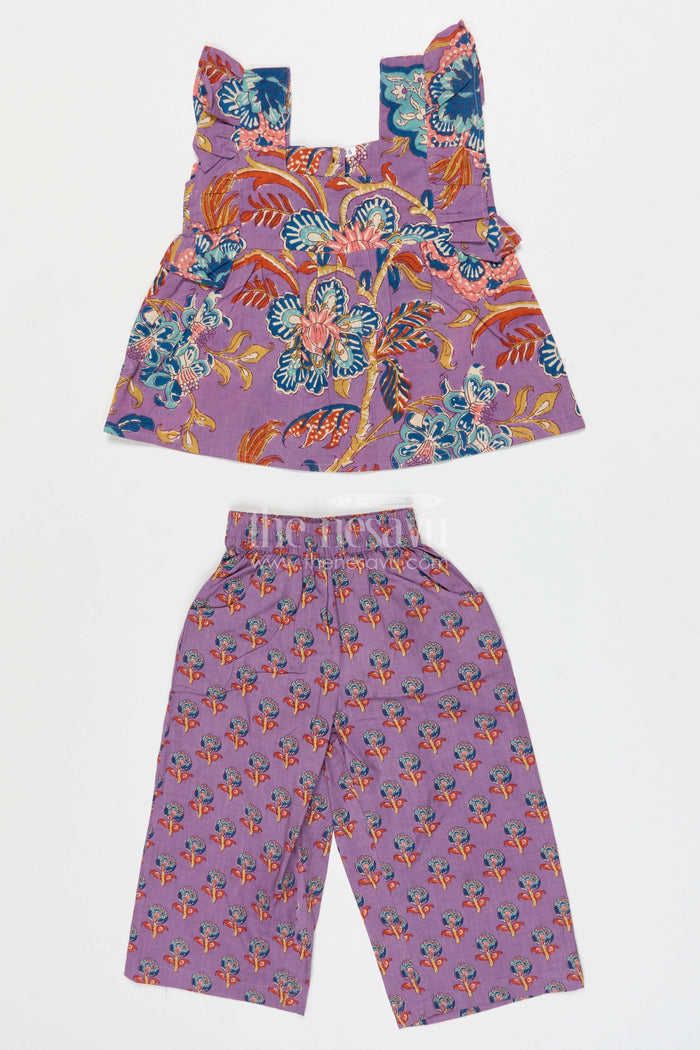 The Nesavu Girls Co-Ord Sets Girls Cotton Co Ord Set for Casual Outings and Summer Dress Wear Nesavu Nesavu Girls Cotton Co Ord Set With Digital Print For Summer Casual Outings And Everyday Wear