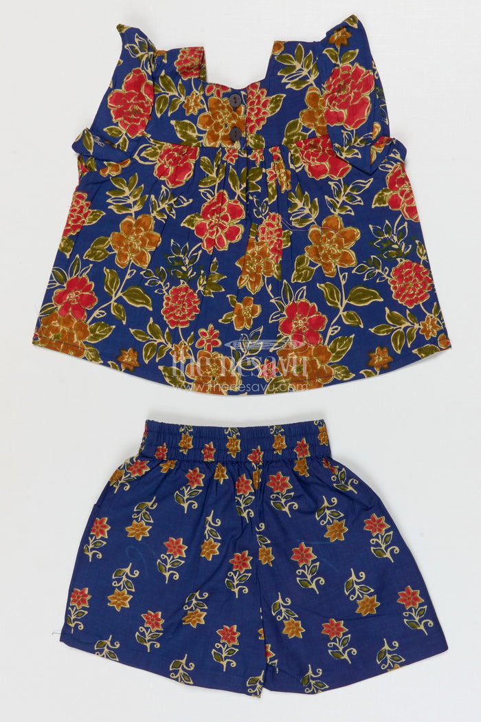 The Nesavu Girls Co-Ord Sets Girls Cotton Co Ord Set for Casual Wear Nesavu Nesavu Girls Cotton Co Ord Set With Digital Print For Summer Outings Casual Wear And Daily Comfort
