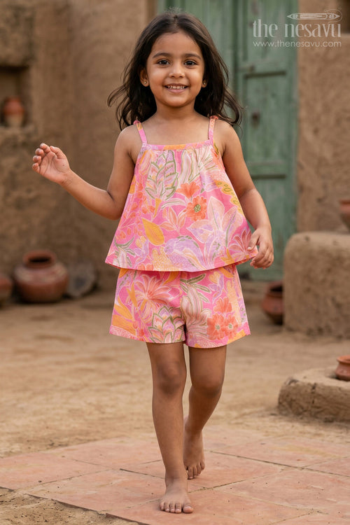 Girls Cotton Co Ord Set for Summer Outings and Vacation Wear