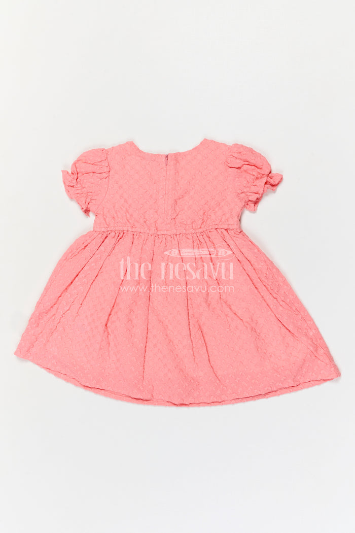 The Nesavu Girls Cotton Frock Girls Cotton Embroidered Frock for Festive Outings and Joyful Celebrations Nesavu Nesavu Girls Cotton Embroidered Frock With Decorative Yoke For Festive Celebrations