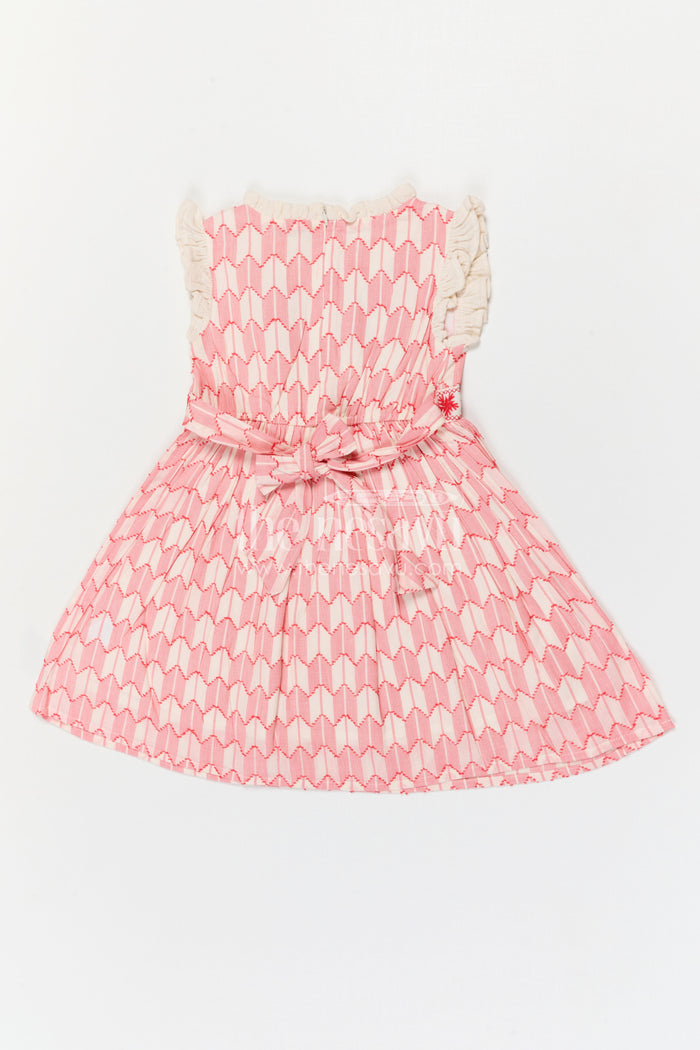 The Nesavu Girls Cotton Frock Girls Cotton Embroidered Frock for Festive Playdates and Family Gatherings Nesavu Nesavu Girls Cotton Embroidered Frock With Patterned Skirt For Festive Playdates