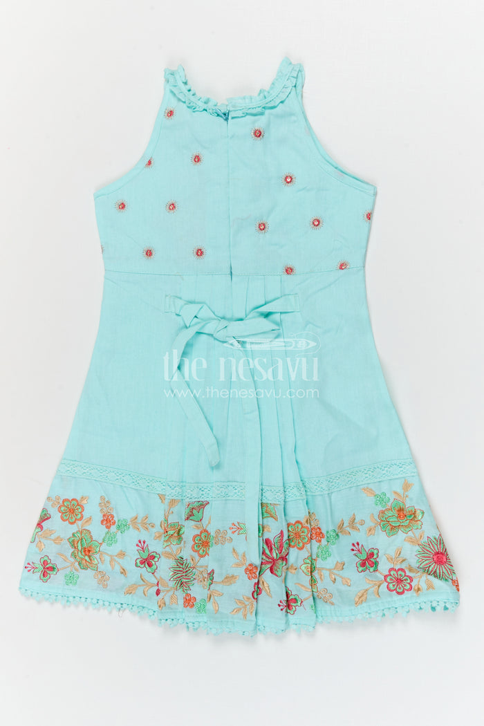 The Nesavu Girls Cotton Frock Girls Cotton Frock for Birthday Outings and Playful Twirl Moments Nesavu Nesavu Girls Cotton Embroidered Frock For Birthday Celebrations And Playful Twirl Moments