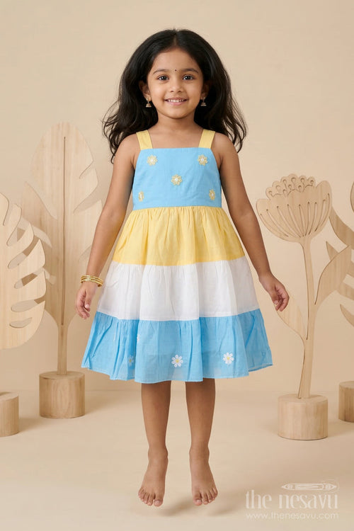 The Nesavu Girls Cotton Frock Girls Cotton Frock for Birthday Parties and Festive Celebrations Nesavu 20 (3Y) / Multicolor / Cotton GFC2126A-20 Nesavu girls cotton frock for birthday parties festive celebrations and special occasion twirl dresses
