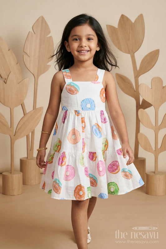 The Nesavu Girls Cotton Frock Girls Cotton Frock for Birthday Parties and Fun Celebrations Nesavu 18 (2Y) / Multicolor / Bubble GFC2131A-18 Nesavu girls bubble crepe frock for birthday parties playful celebrations and casual outings