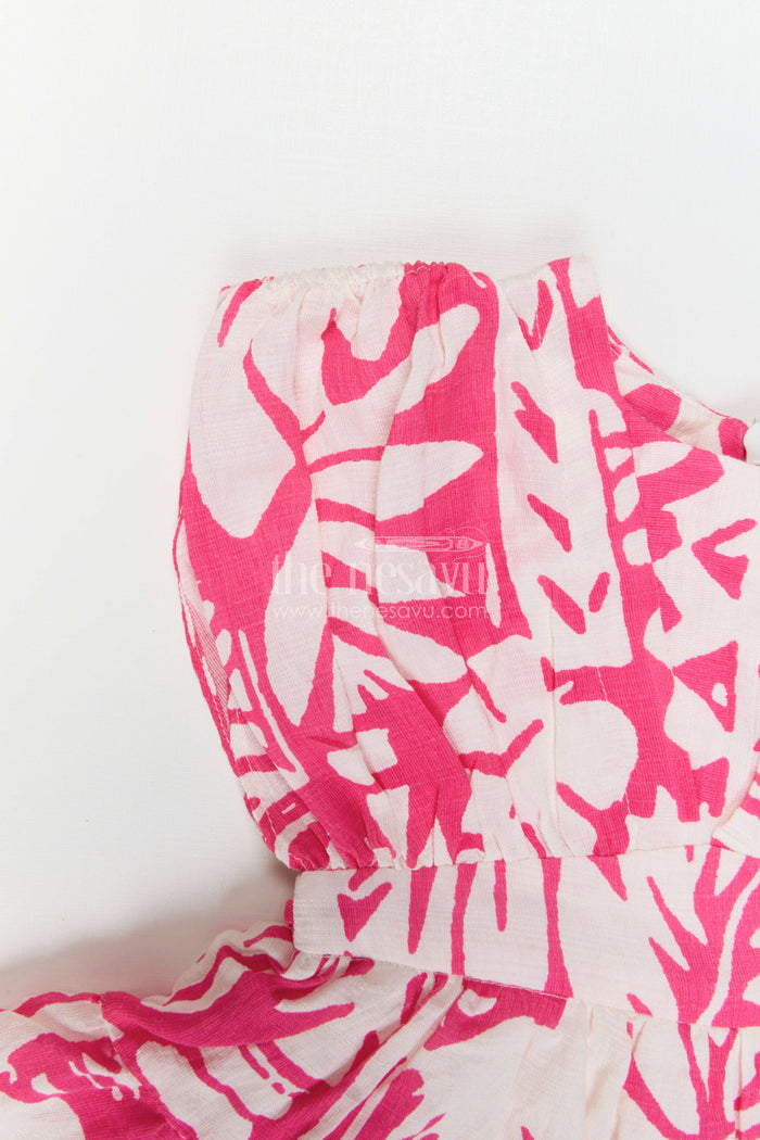 The Nesavu Girls Cotton Frock Girls Cotton Frock for Birthday Parties and Summer Outings Nesavu Nesavu Girls Cotton Frock For Birthday Parties And Summer Outings With Digital Print Sleeveless Design