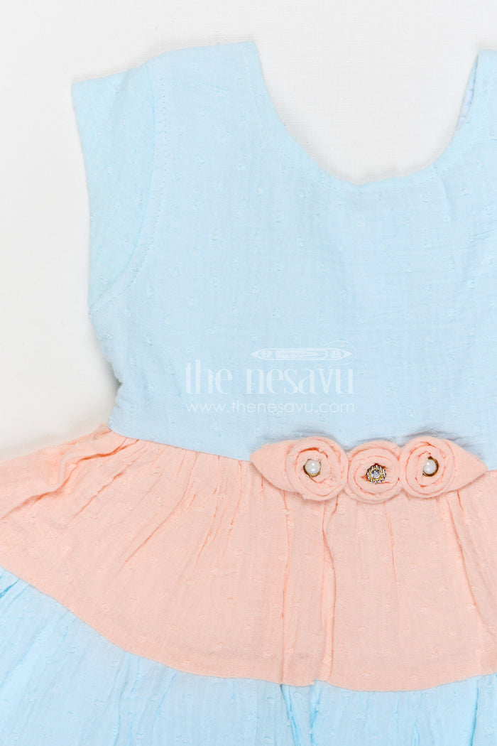 The Nesavu Girls Cotton Frock Girls Cotton Frock for Birthday Party and Family Outings Nesavu Nesavu girls muslin cotton frock for birthday parties family outings and festive celebrations with layered flare