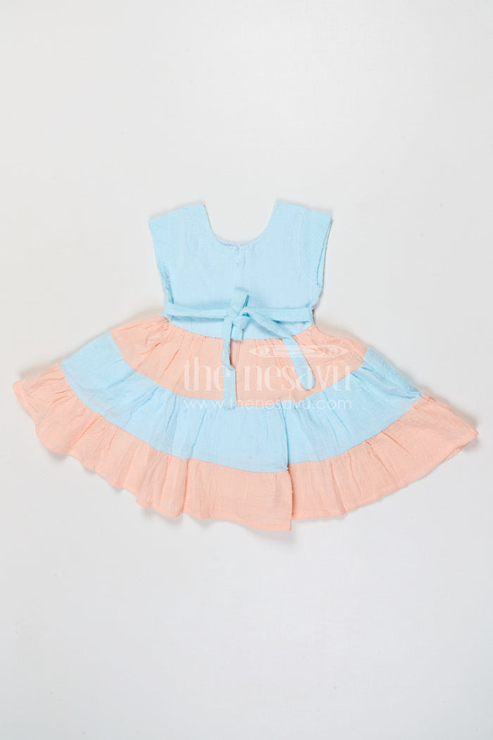 The Nesavu Girls Cotton Frock Girls Cotton Frock for Birthday Party and Family Outings Nesavu Nesavu girls muslin cotton frock for birthday parties family outings and festive celebrations with layered flare