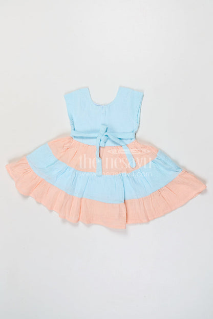 The Nesavu Girls Cotton Frock Girls Cotton Frock for Birthday Party and Family Outings Nesavu Nesavu girls muslin cotton frock for birthday parties family outings and festive celebrations with layered flare