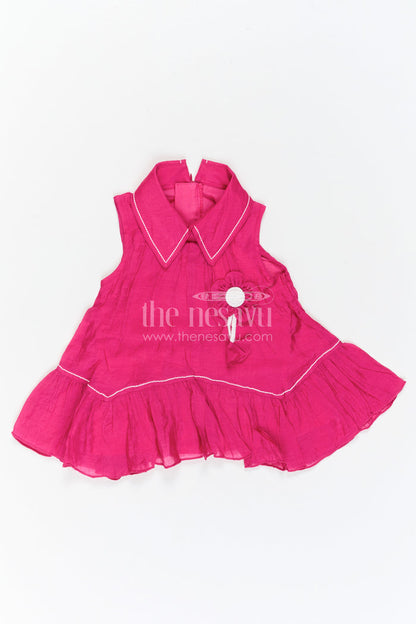 The Nesavu Girls Cotton Frock Girls Cotton Frock for Daily Wear and Playfull Dates Nesavu Nesavu Girls Cotton Frock For Daily Wear Sleeveless Blend Cotton Casual Outfit For Kids